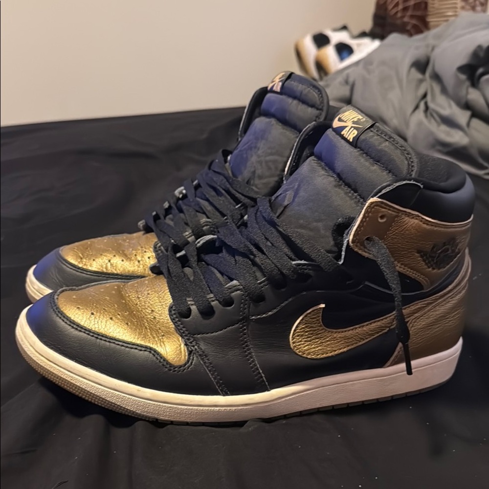 Nike Air Black and Gold High-Top Sneakers